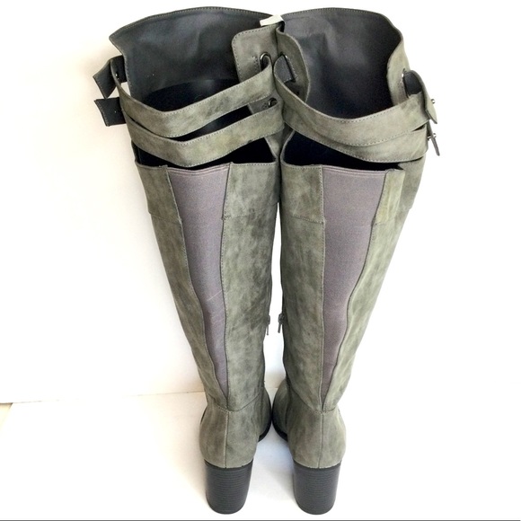 Torrid Gray Distressed Double Strap Boots - Picture 4 of 6